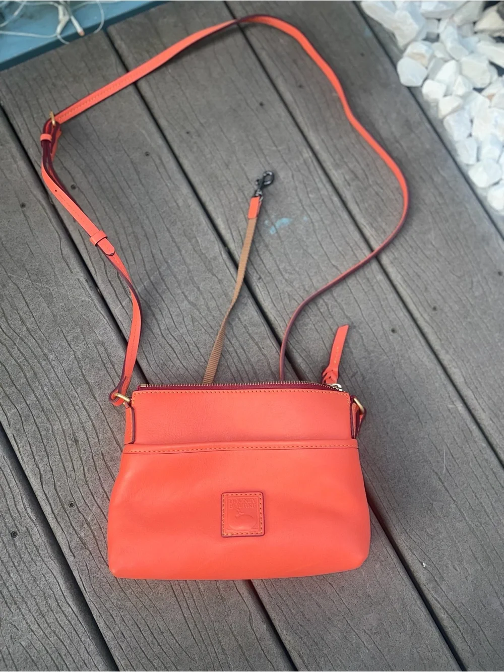 Dooney & Bourke Bright Orange Leather Crossbody
